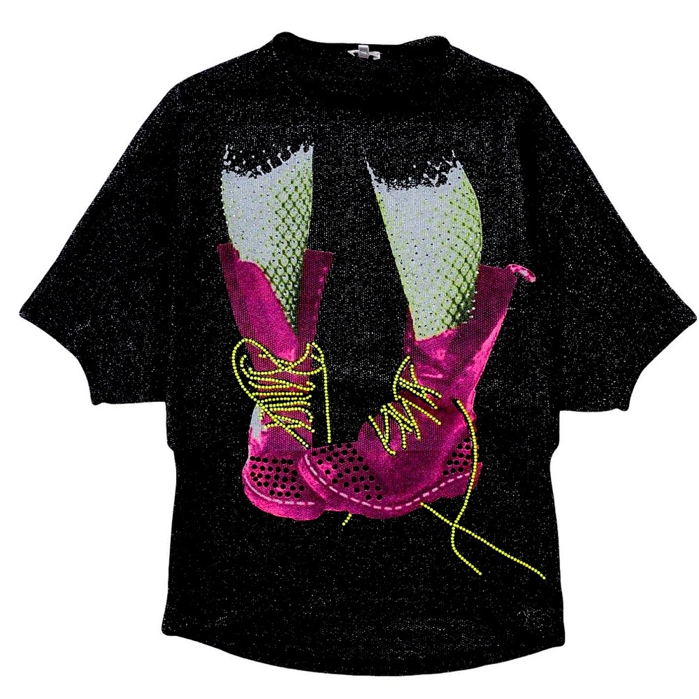 Designer oversized top with crystals
